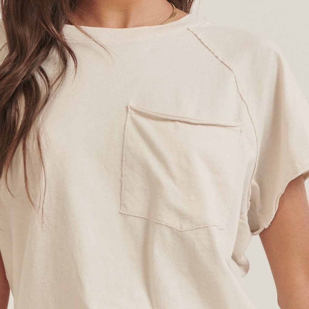 The Lucy Pocket Tee - White Smoke - Picture 4 of 4